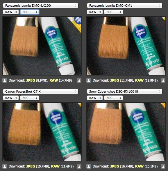 comparatif GM5_800ISO
